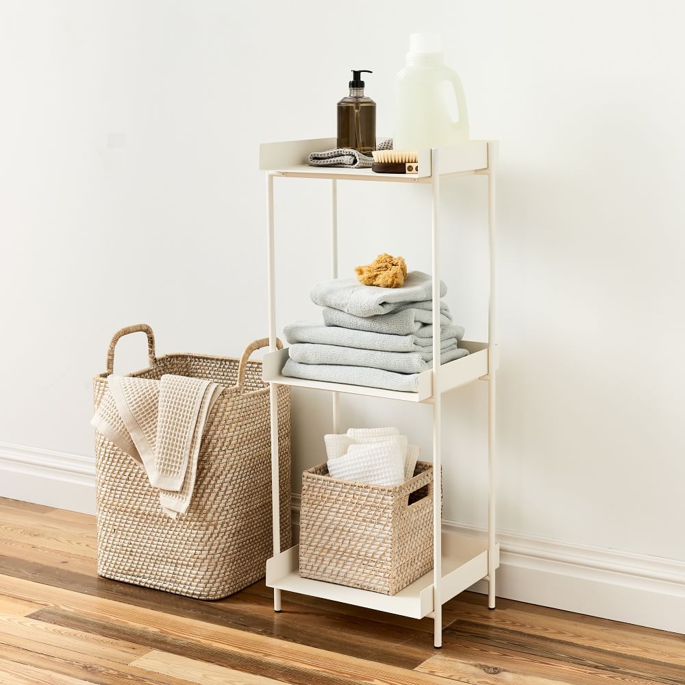 Floating Lines Free Standing Storage, 3 Tier, White, 32" - Image 0