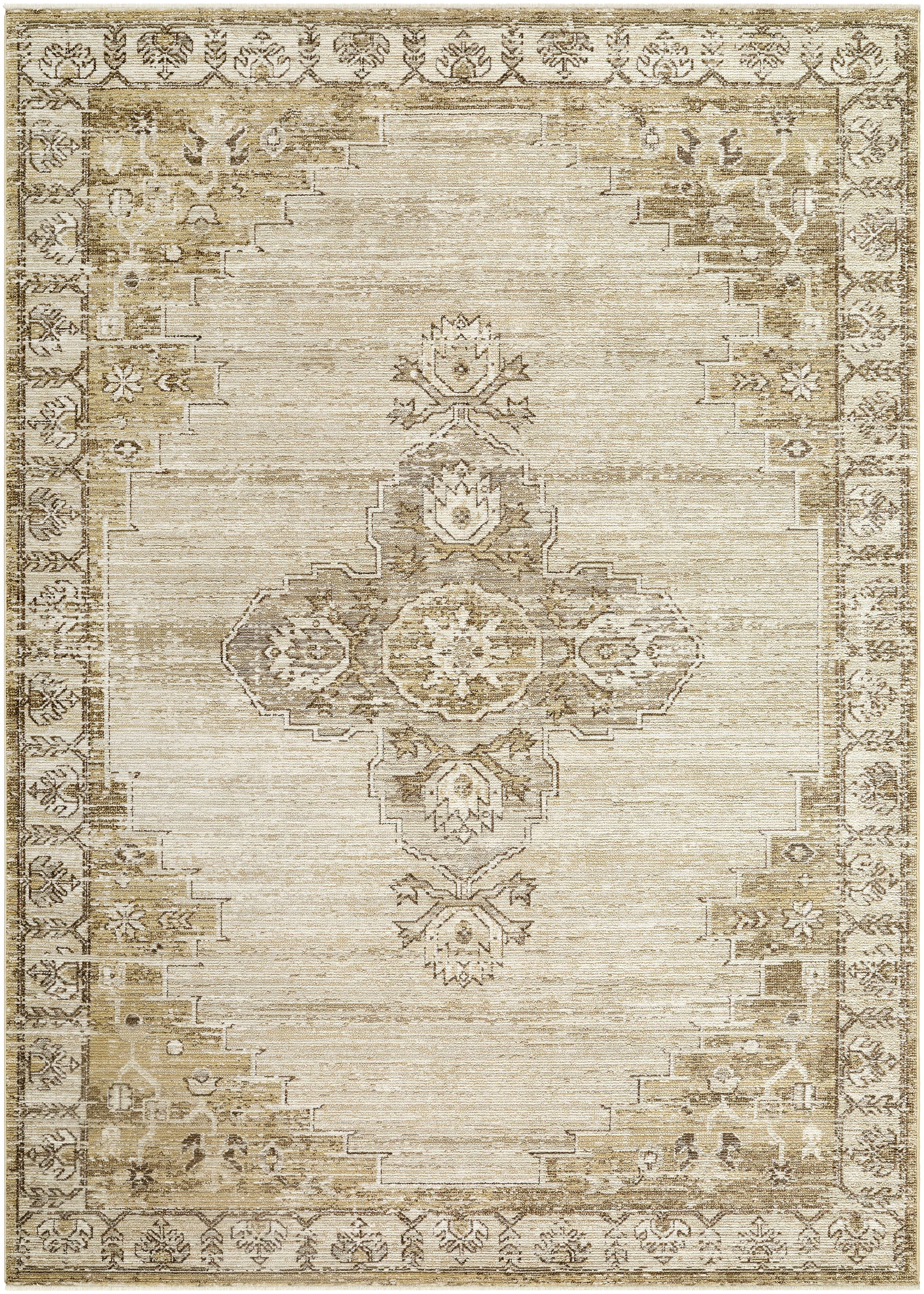Fifth Avenue Beige Indoor 6'7" x 9' Machine Woven Rug - Image 0