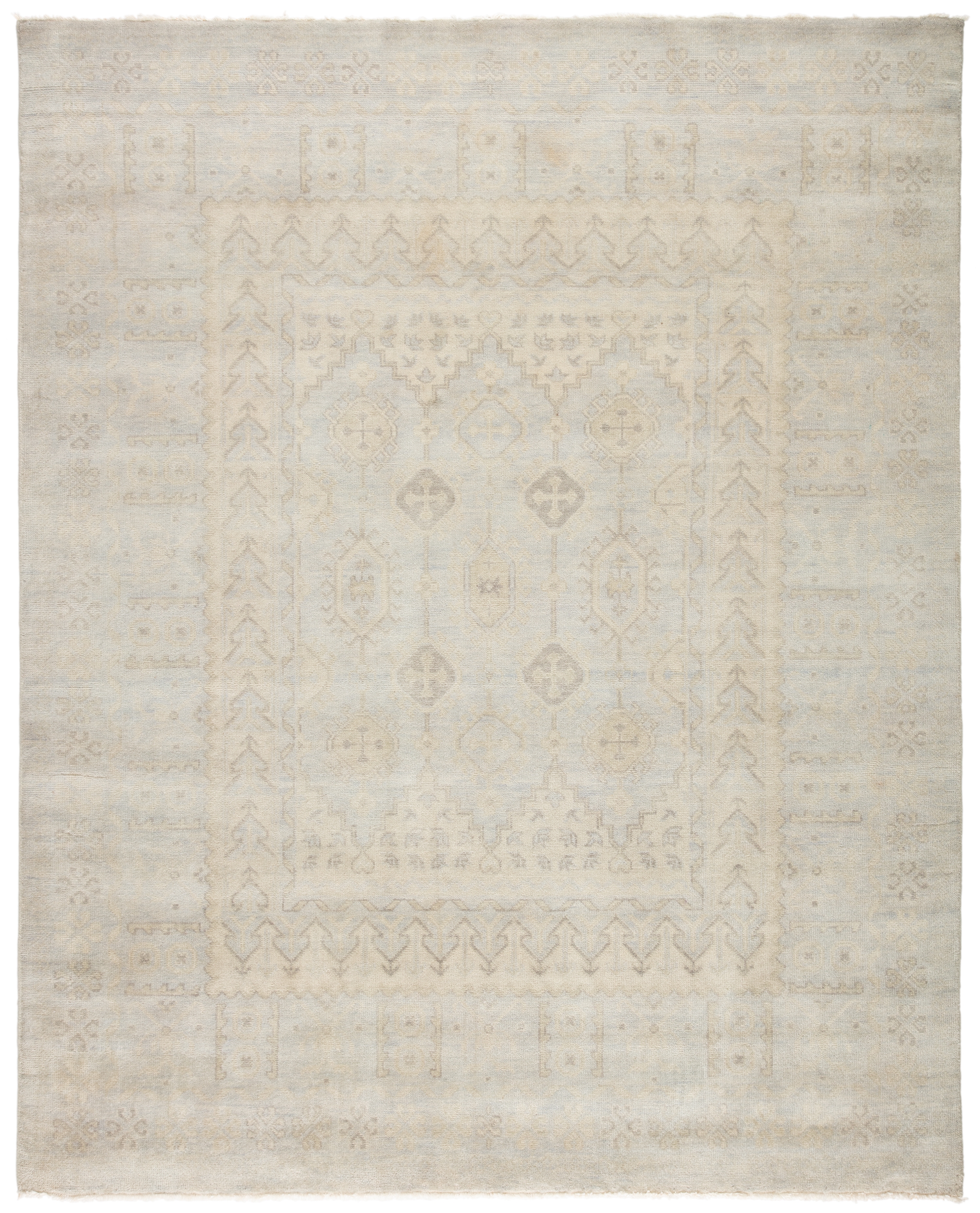 Chival Hand-Knotted Tribal Light Gray/ Beige Area Rug (8'X11') - Image 0