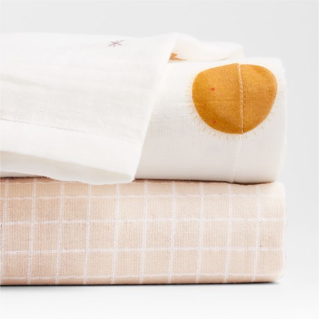 Outer Space Organic Cotton Gauze Baby Swaddle Blankets, Set of 2 - Image 0