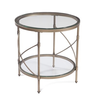 Poppy Glass Top End Table with Storage - Image 0