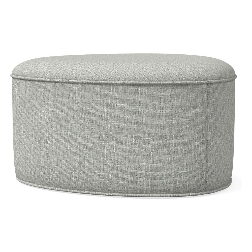 Pebble Ottoman Large, Poly, Deco Weave, Pearl Gray, Concealed Supports - Image 0