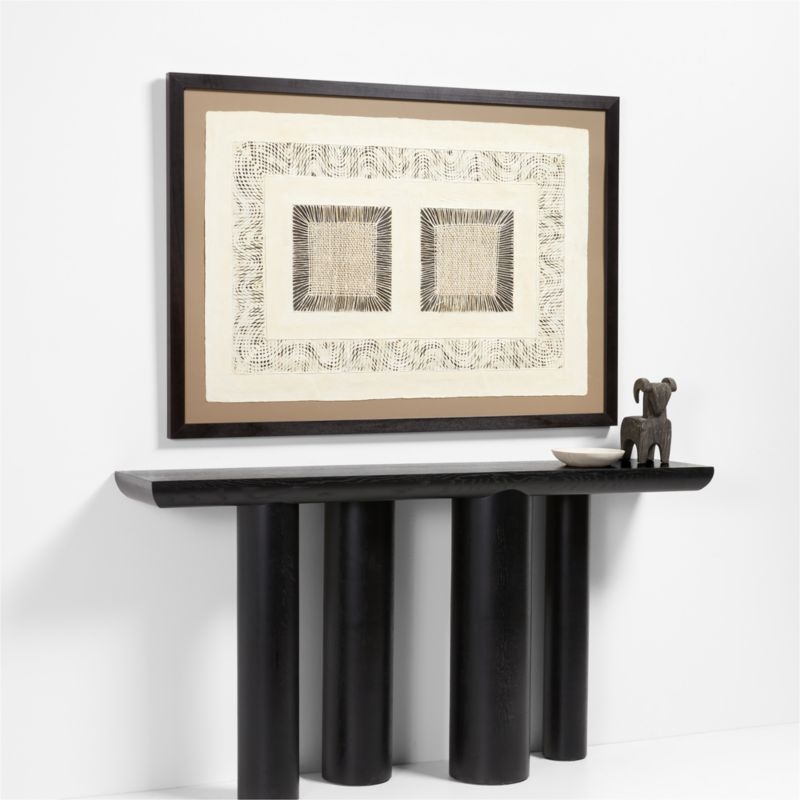 "Papel con Cuadrados"by Julio Laja Chichicaxtle in White Oak Frame Paper 54.75"x39" Wall Art - Image 1