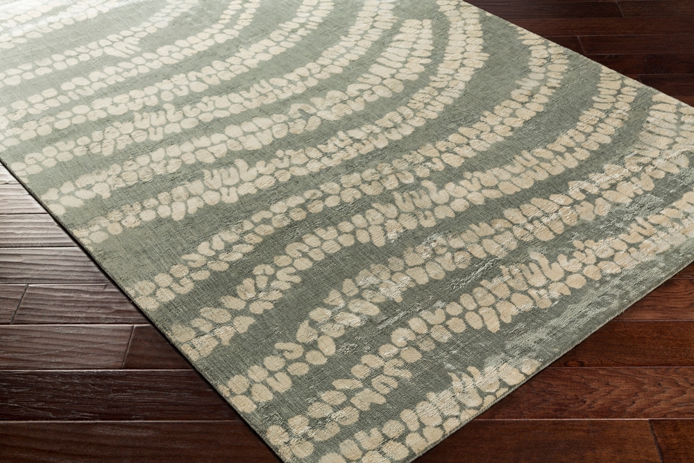 Shibori Beige Indoor 2'6" x 8' Handmade Rug - Image 1