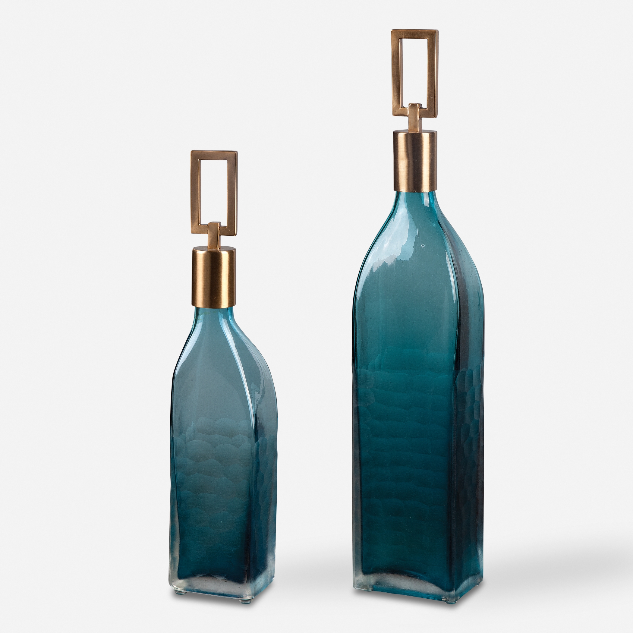 Annabella Teal Glass Bottles Set/2 - Image 0