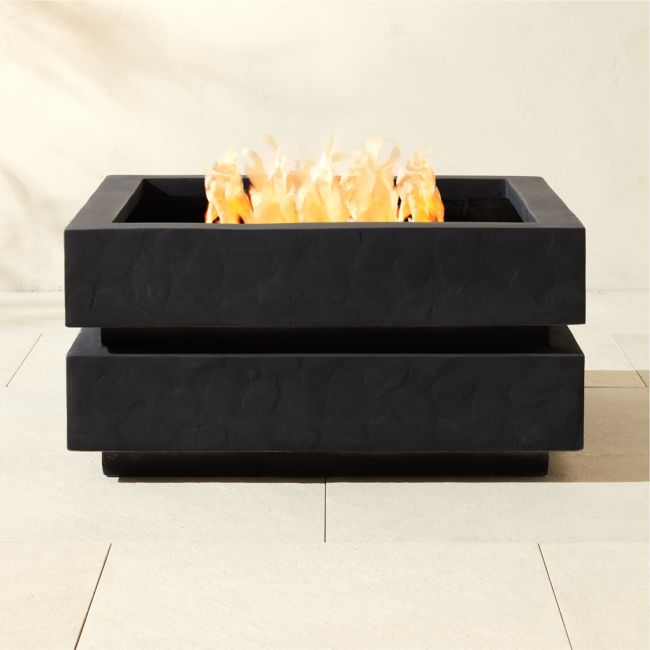 Argo Square Black Cement Fire Pit - Image 0