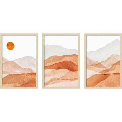 Mountain Range Trio by Amy Lighthall - 3 Piece Picture Frame Painting Set - Image 0