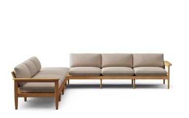 Dunes Teak 7-Piece Sectional - Rosemary - All Weather Fabric - Image 1