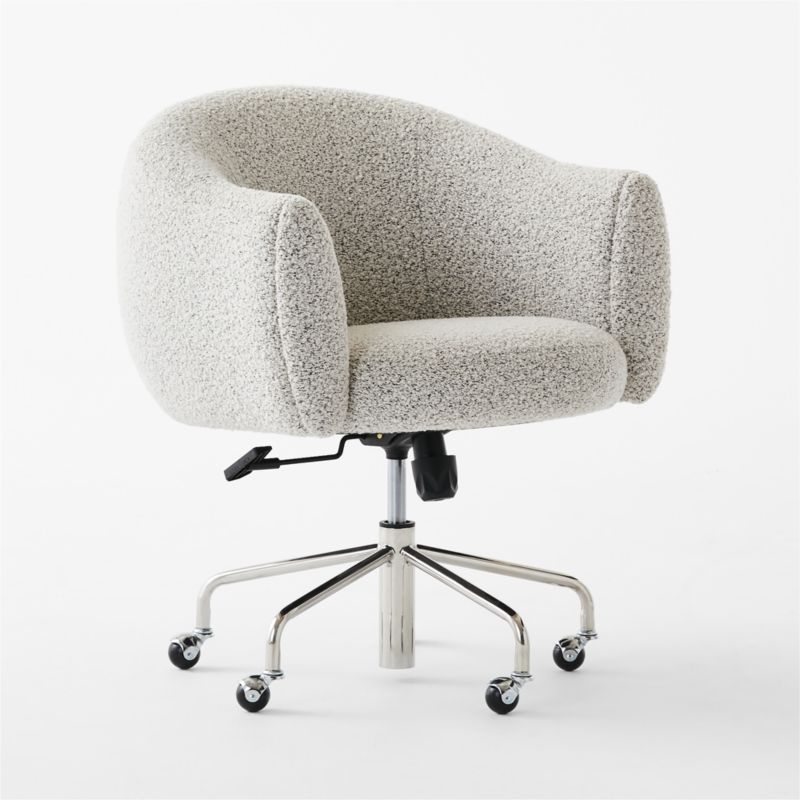 Ellessi Peppered Grey Boucle Swivel Office Chair - Image 2