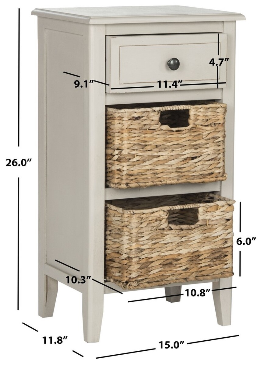 Everly Drawer Side Table - Vintage Grey - Safavieh - Image 3