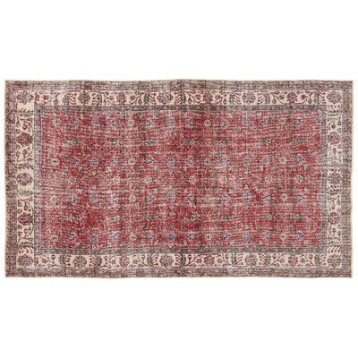 One-of-a-Kind Hand-Knotted 1960s Turkish Red 4'10" x 8'8" Area Rug - Image 0