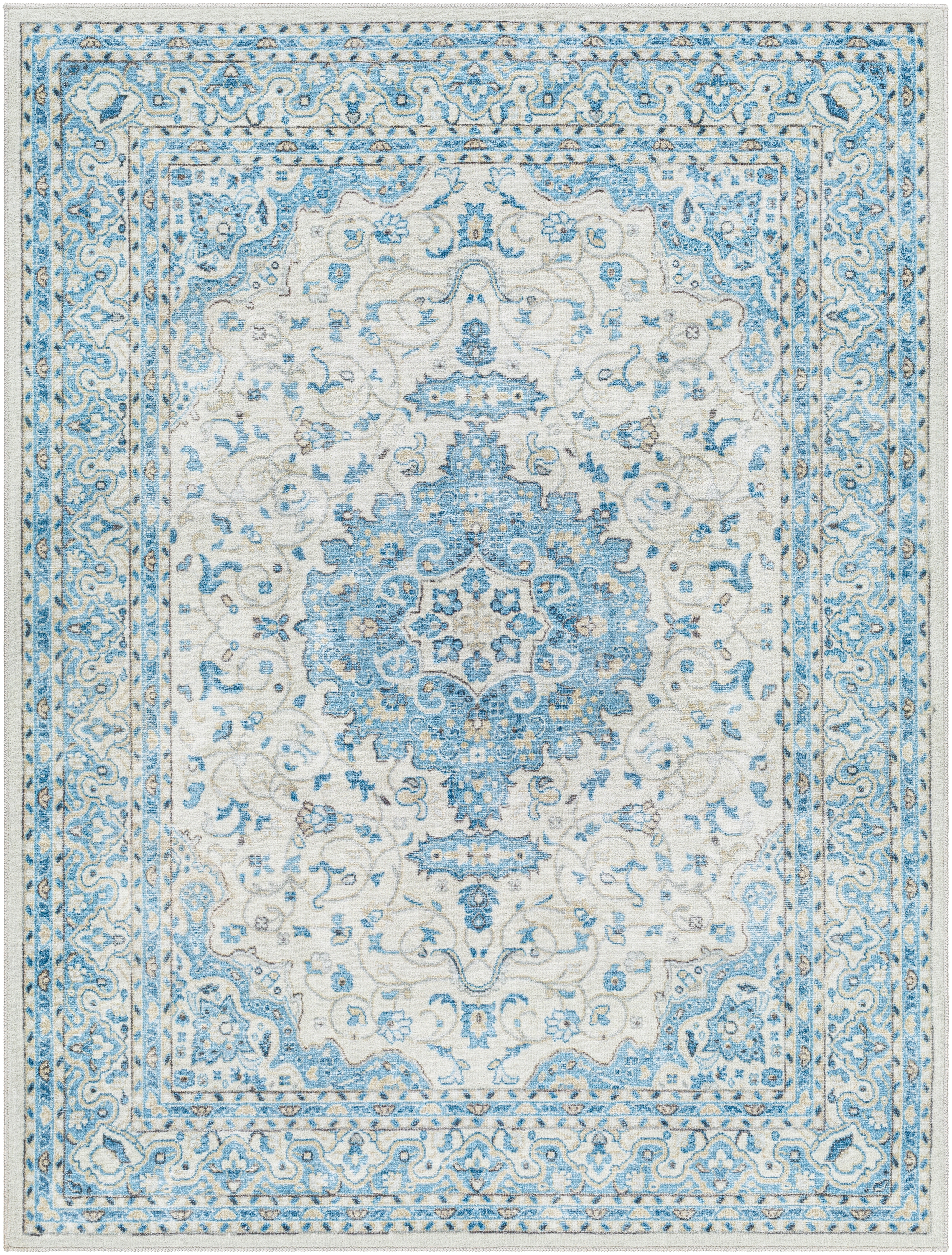 Hera Blue Indoor 2'7" x 7'3" Machine Woven Rug - Image 0
