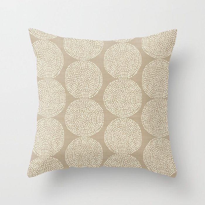 Beech In Tan Throw Pillow by House Of Haha - Cover (16" x 16") With Pillow Insert - Indoor Pillow - Image 0