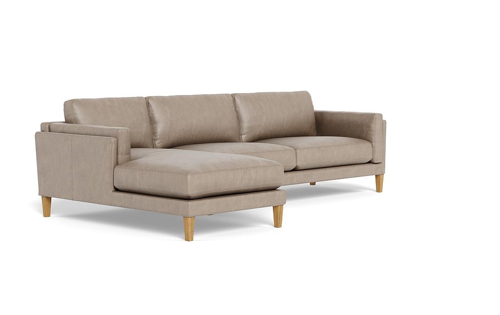 Gaby Leather 3-Seat Left Chaise Sectional - Image 1