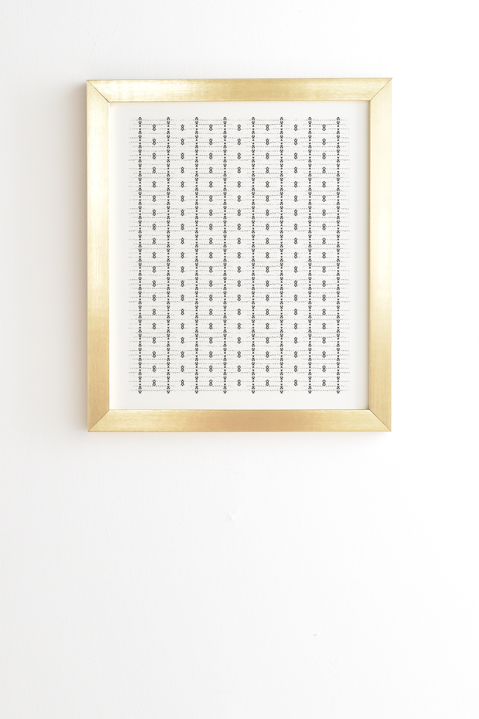 French Linen Tribal Stripe by Holli Zollinger - Framed Wall Art Basic Gold 20" x 20" - Image 0