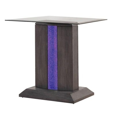 Aleene Glass Top Trestle End Table - Image 0