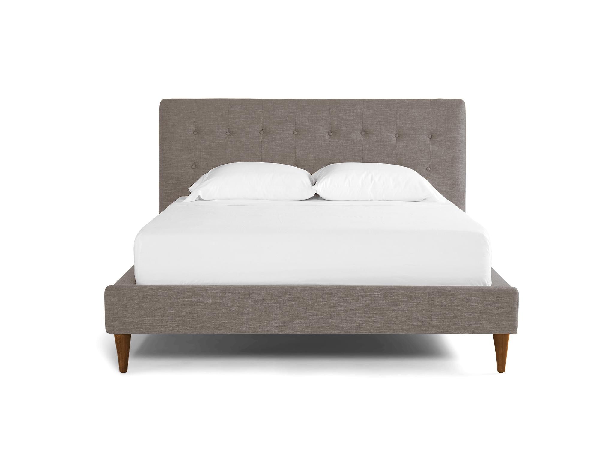 Gray Eliot Mid Century Modern Bed - Essence Ash - Mocha - Queen - Image 0