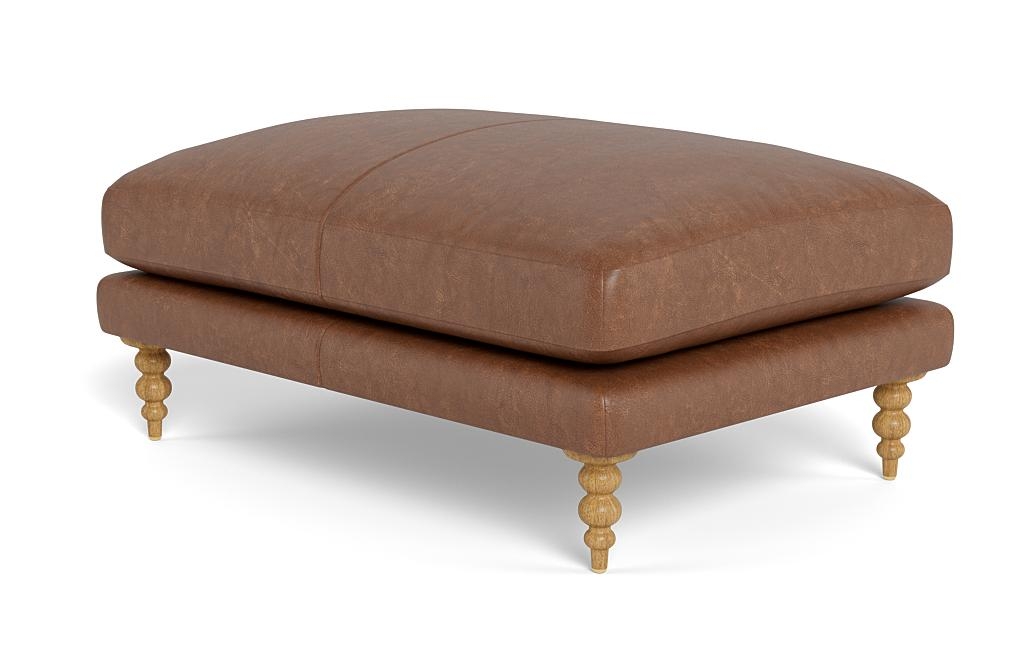 Maxwell Leather Ottoman by Apartment Therapy - Image 2