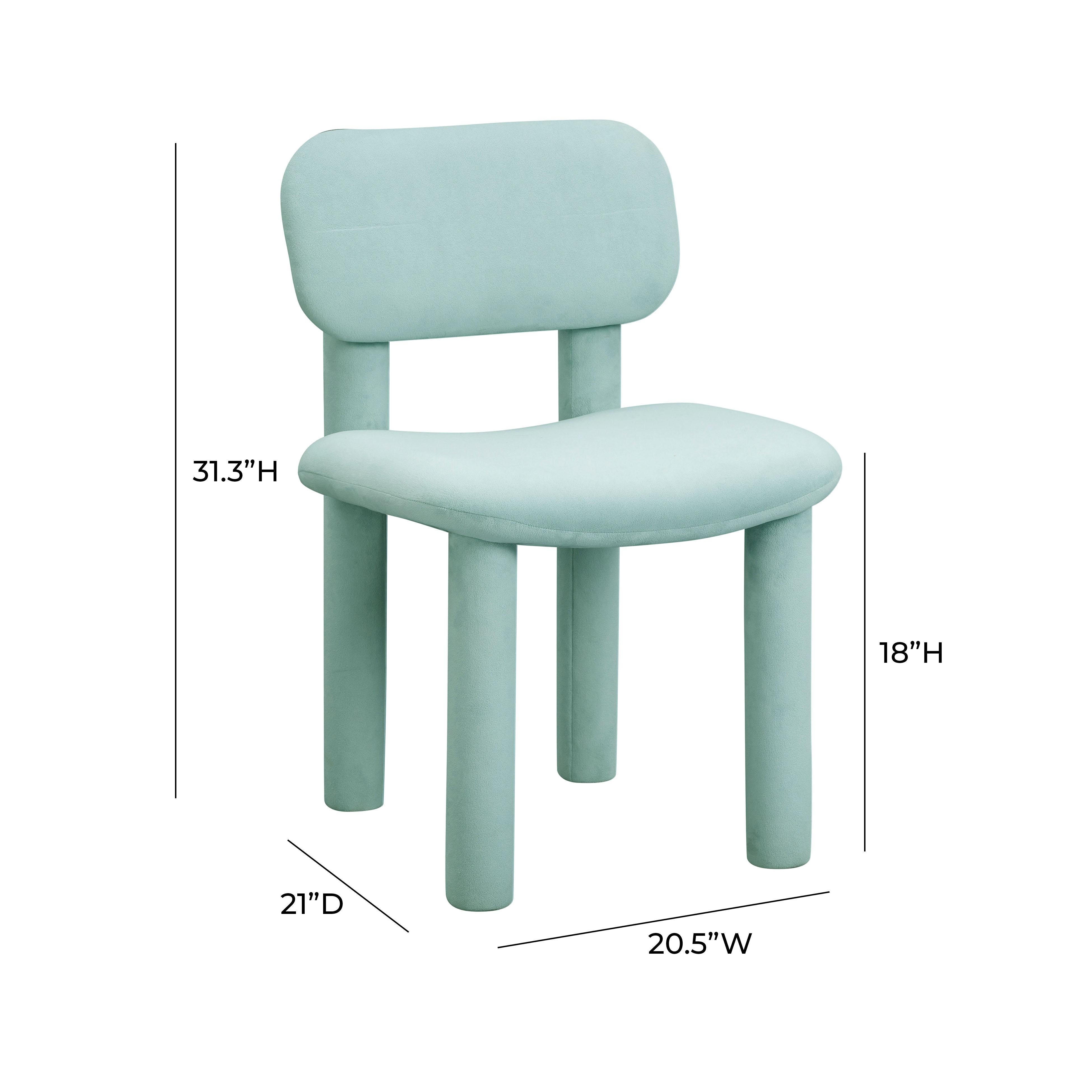 Elise Pale Blue Performance Velvet Dining Chair - Image 5