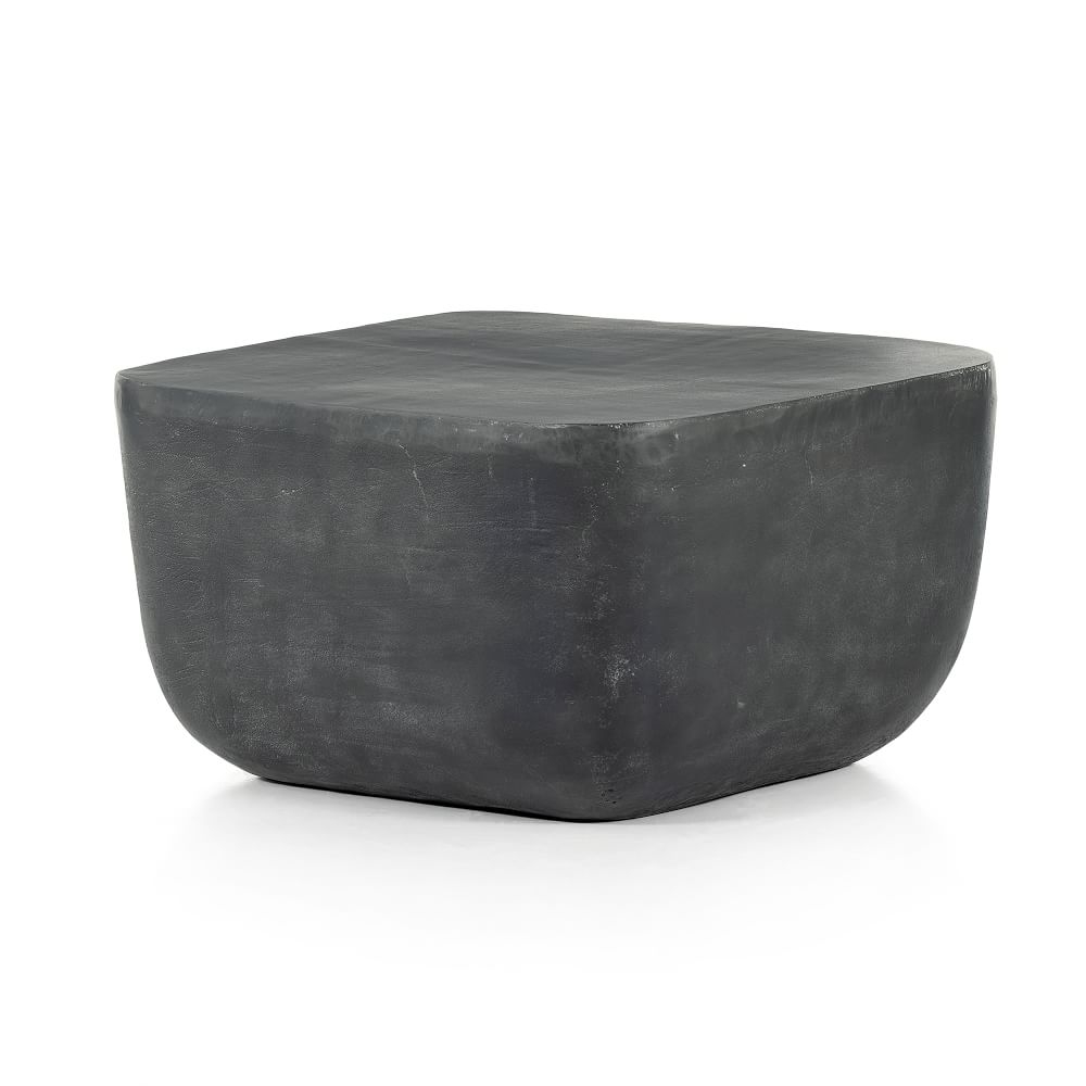 Sorrento 24.75" Outdoor Square Side Table, Aged Gray - Image 0