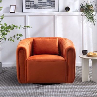 Deria 30" W Velvet Barrel Chair - Image 0