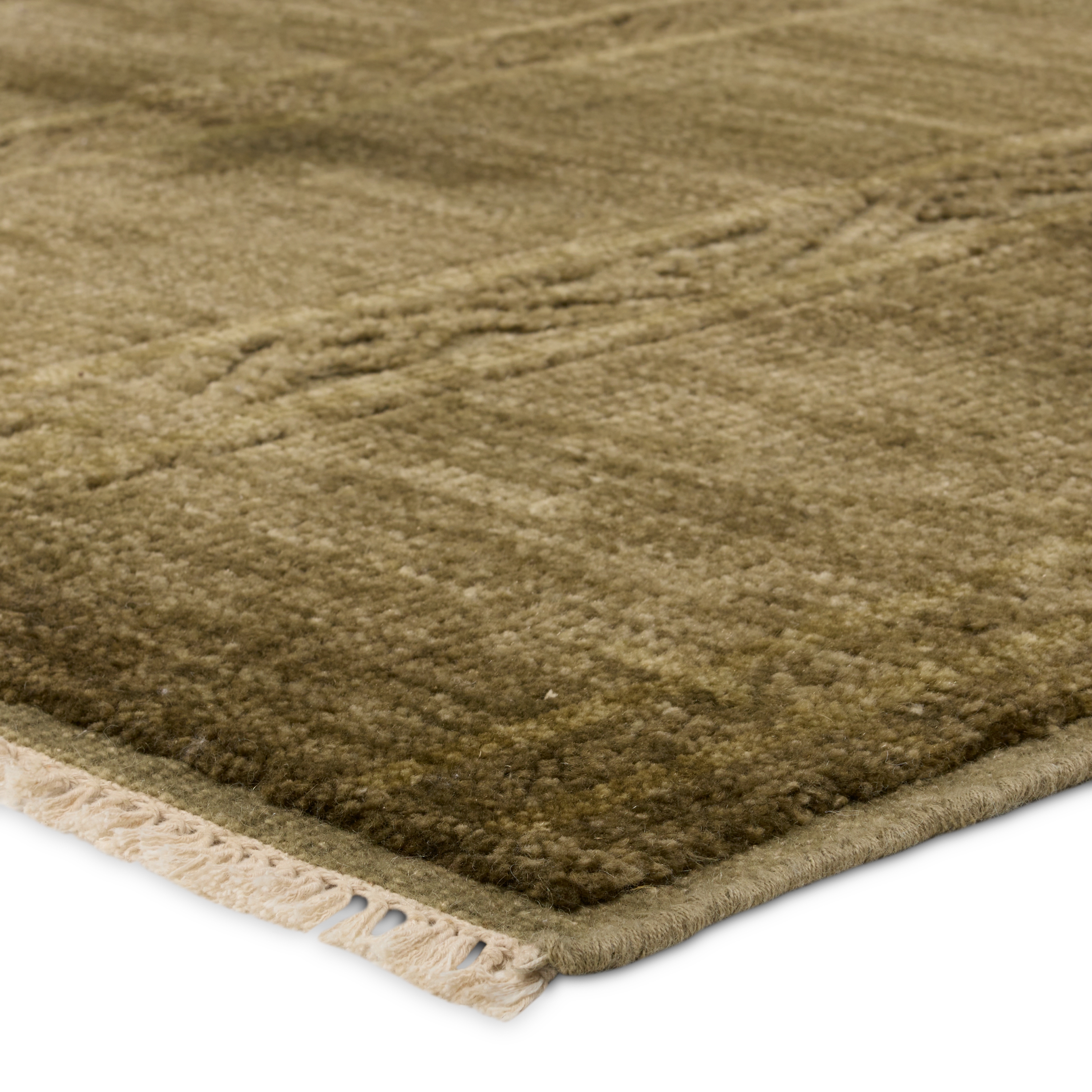 Achala TAP03 Handknotted Stripes Green Area Rug (8'x10') - Image 1