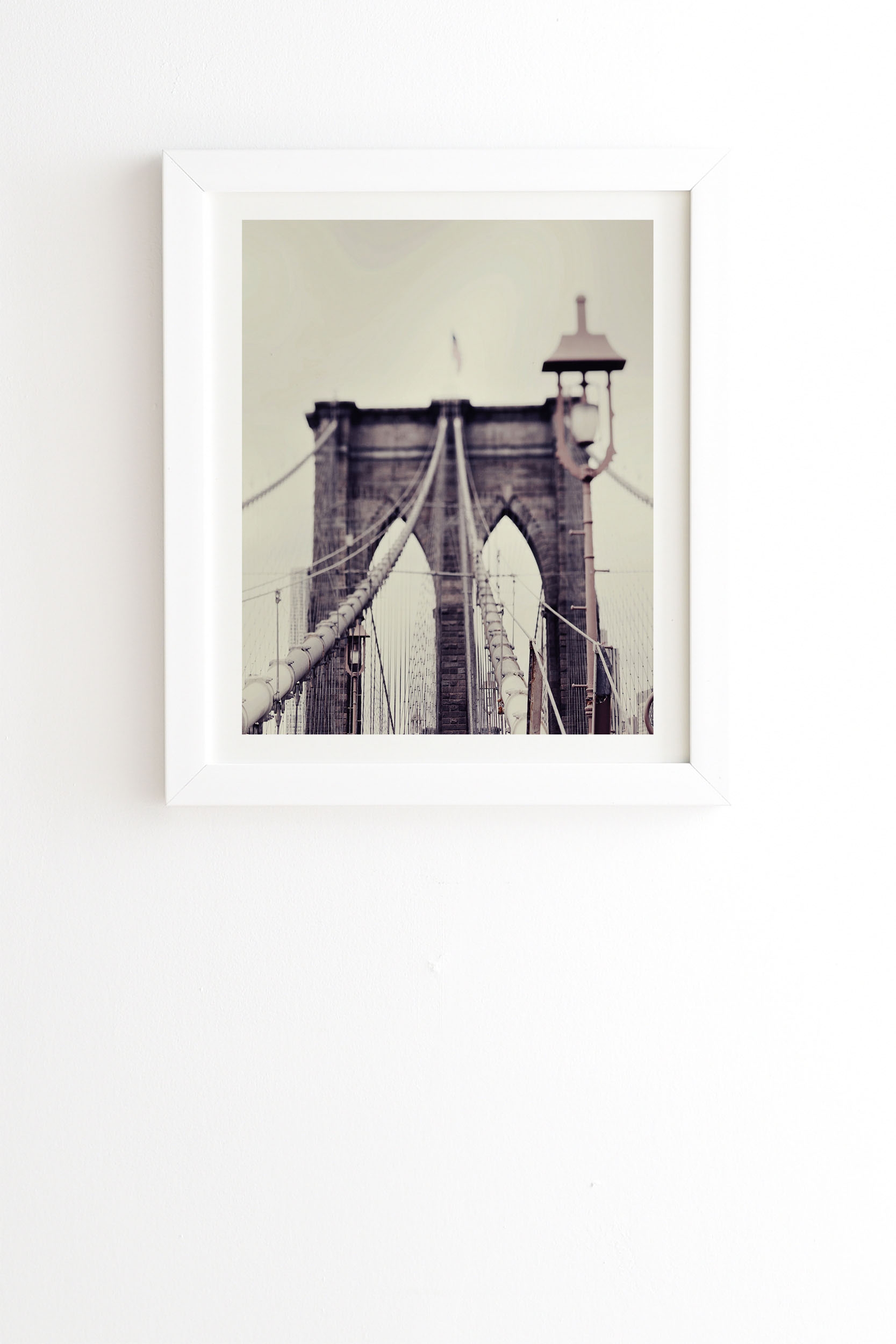 No Sleep Till Brooklyn by Chelsea Victoria - Framed Wall Art Basic White 14" x 16.5" - Image 0