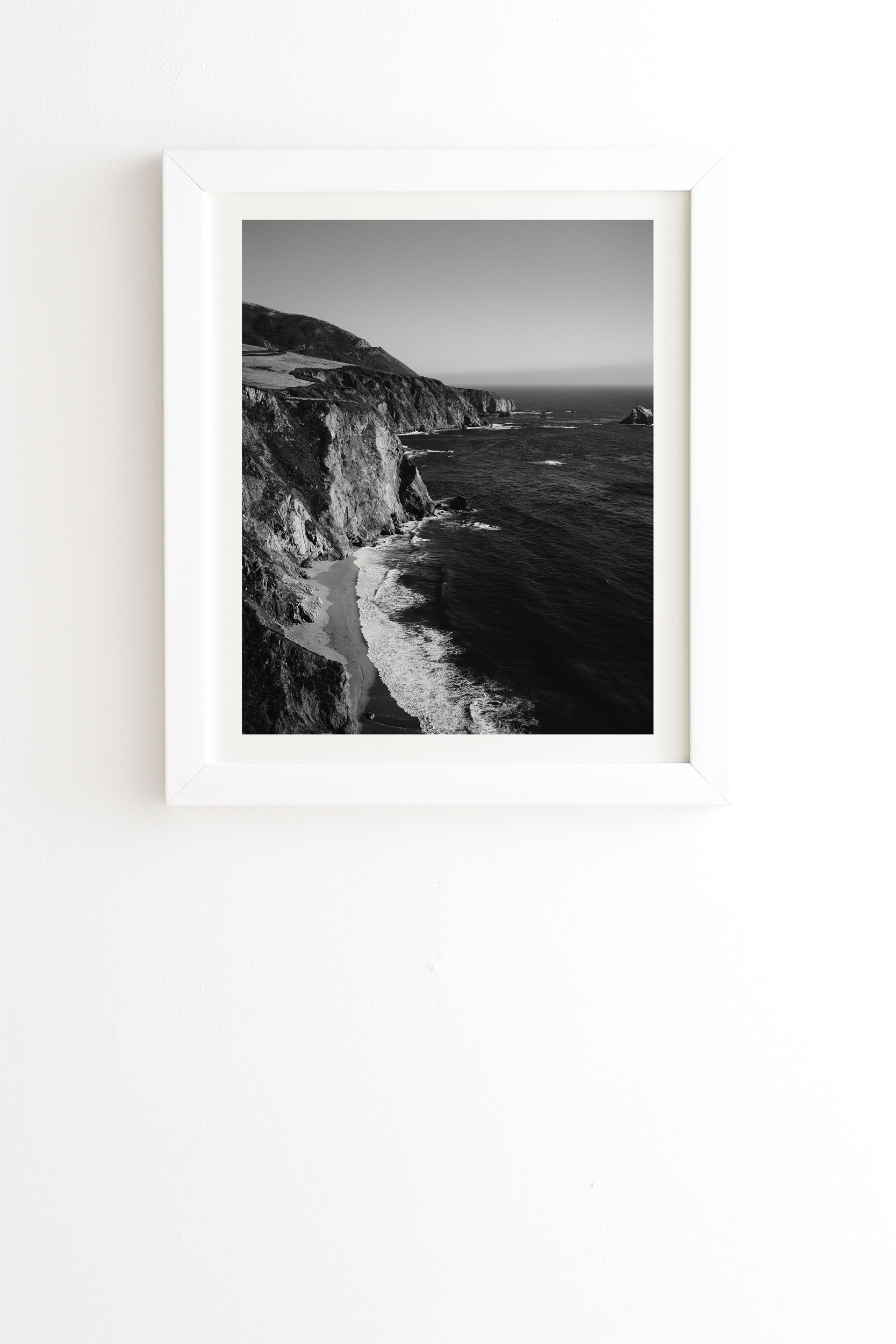 Monochrome Big Sur by Bethany Young Photography - Framed Wall Art Basic White 30" x 30" - Image 0