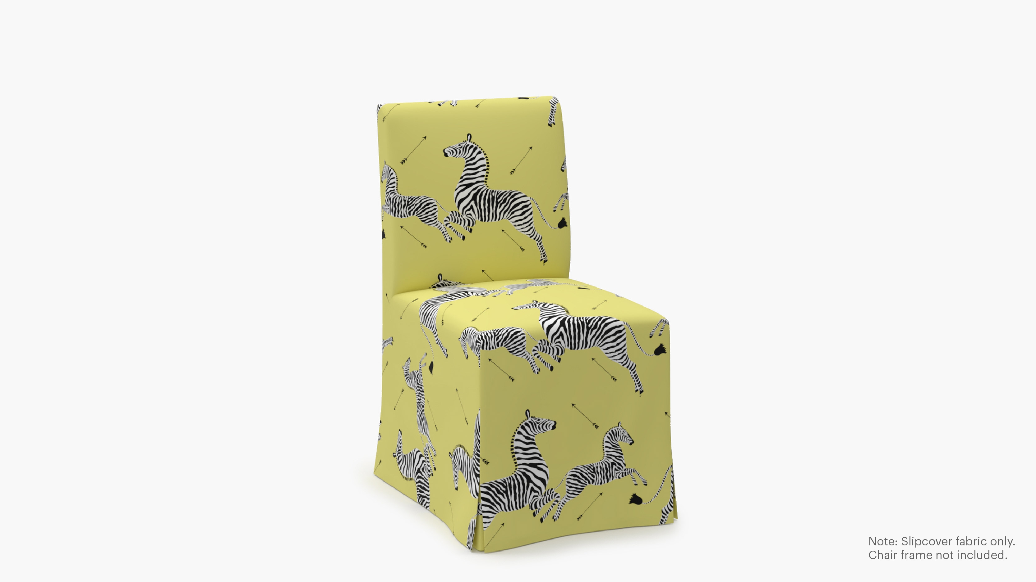 Slipcovered Signature Dining Chair - Cover Only, Yellow Zebra - Image 1