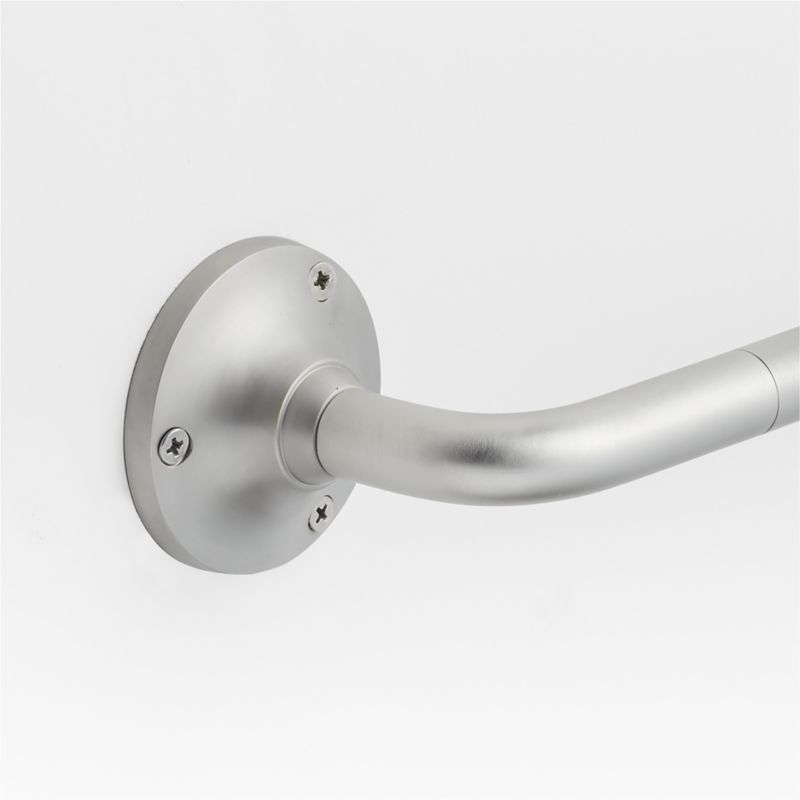 Classic Round Brushed Nickel Bath Towel Bar 18" - Image 1