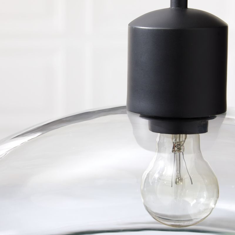 Iona Matte Black and Clear Glass Pendant Light - Image 2