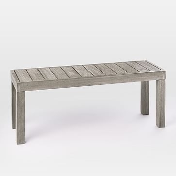Portside Outdoor Dining Bench, 88.5", Weathered Gray - Image 1