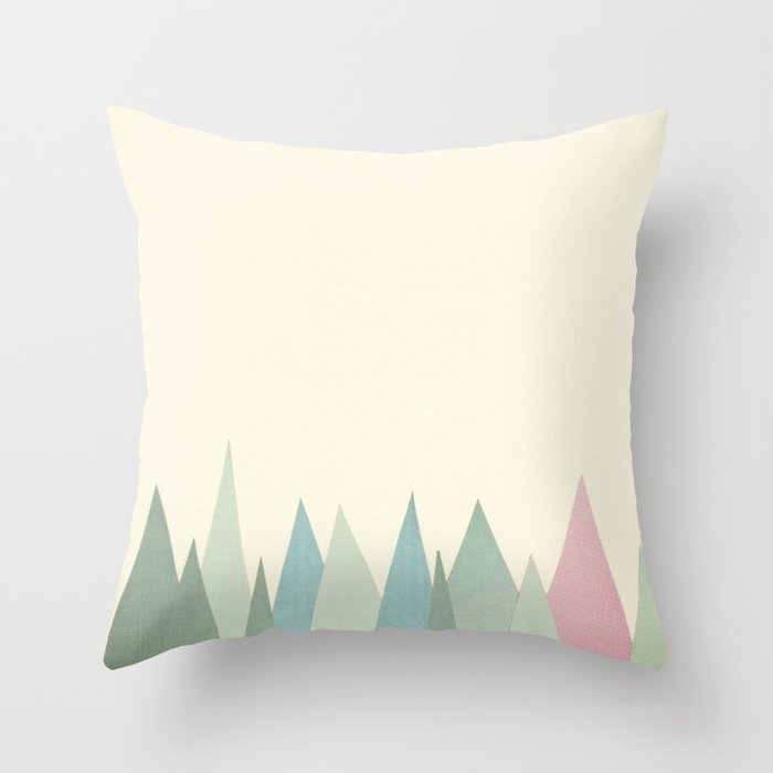 Snowy Mountains Throw Pillow by Cassia Beck - Cover (16" x 16") With Pillow Insert - Outdoor Pillow - Image 0