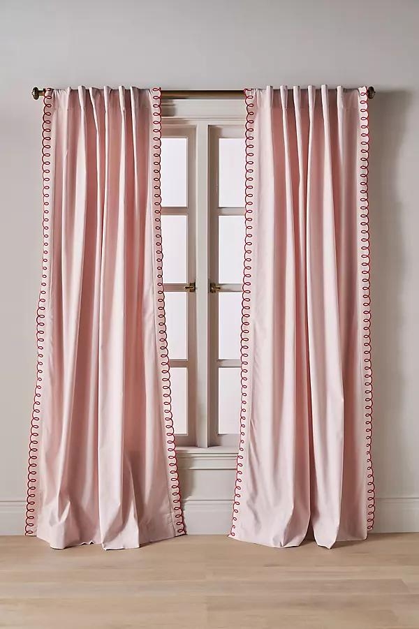 Cotton Embroidered Looped Curtain - Image 0
