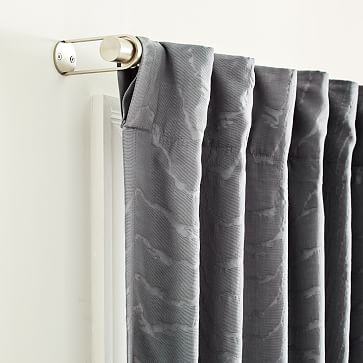 Faux Silk Moire Curtain, Pewter, 48"x84" - Image 2