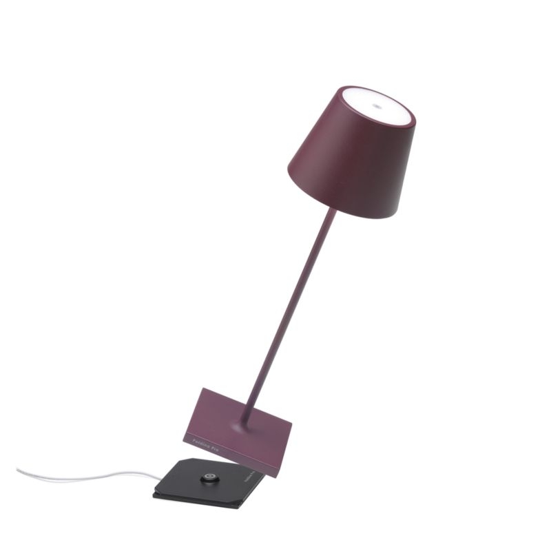 Poldina Pro Bordeaux Red Metal Table Lamp by Zafferano America 15" - Image 2