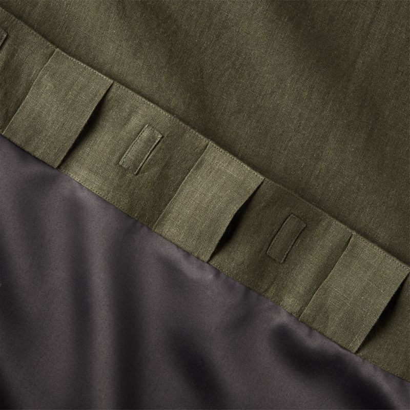 Forest Green EUROPEAN FLAX™-Certified Linen Blackout Window Curtain Panel 48''x96" - Image 4