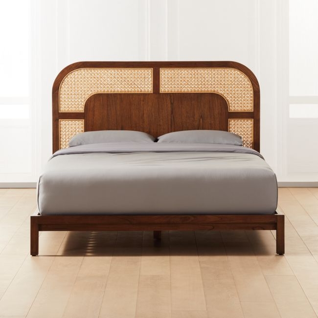 Nadi Wood and Cane Queen Bed - Image 0