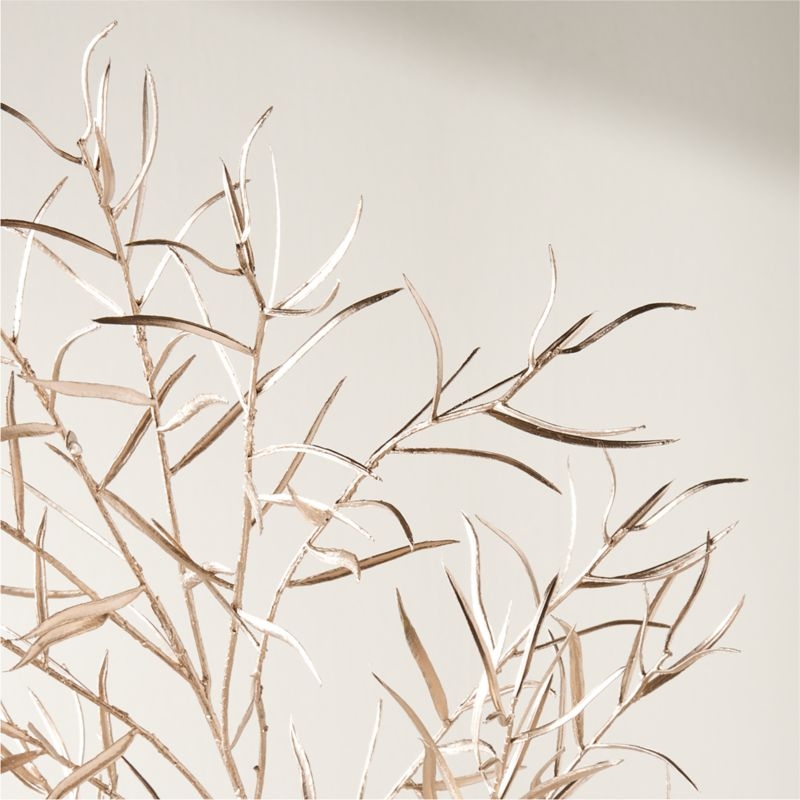 Faux Champagne Gold Willow Leaf Holiday Stem 51" - Image 1