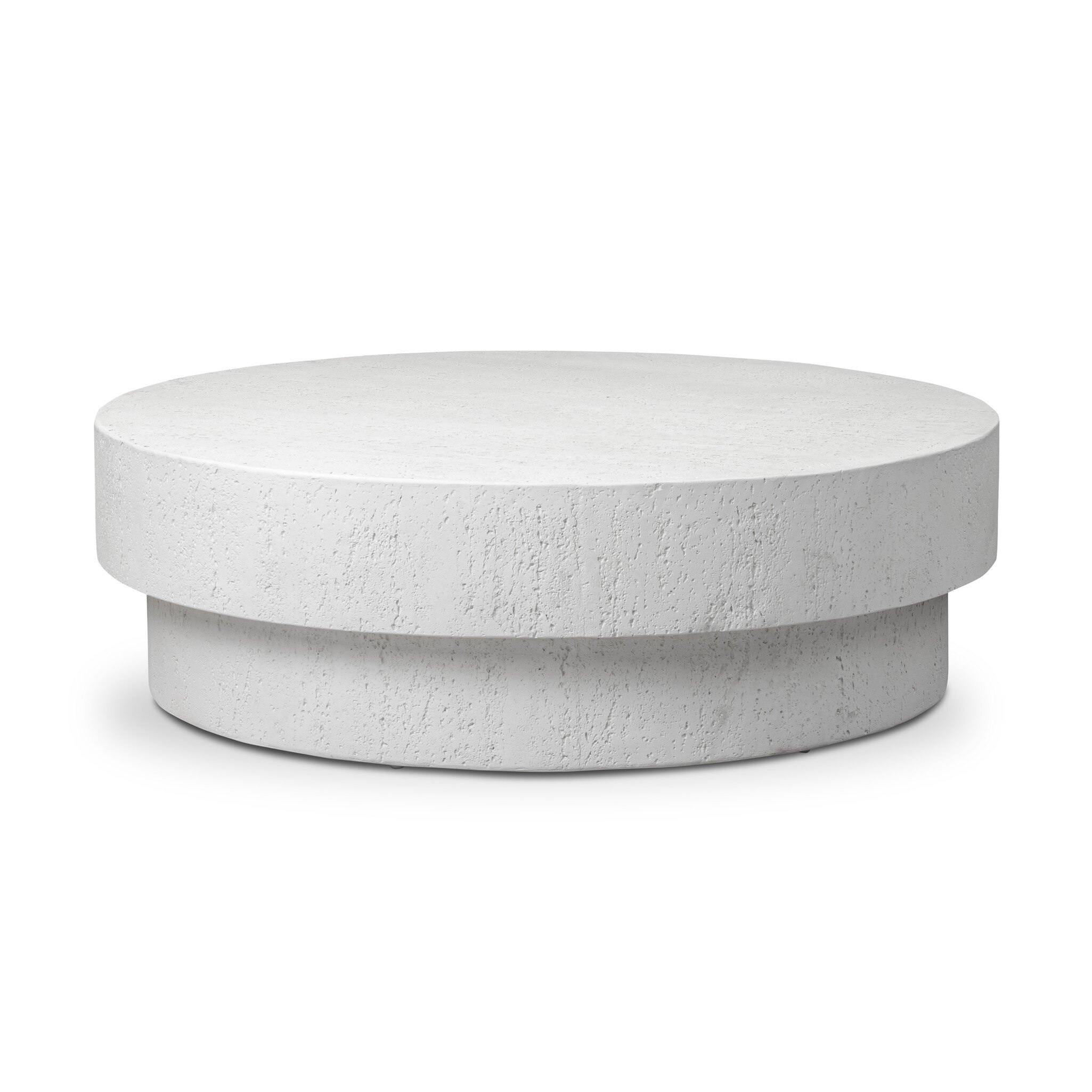 Kesia Outdoor Coffee Table - Coarse Ivory Concrete - Image 1