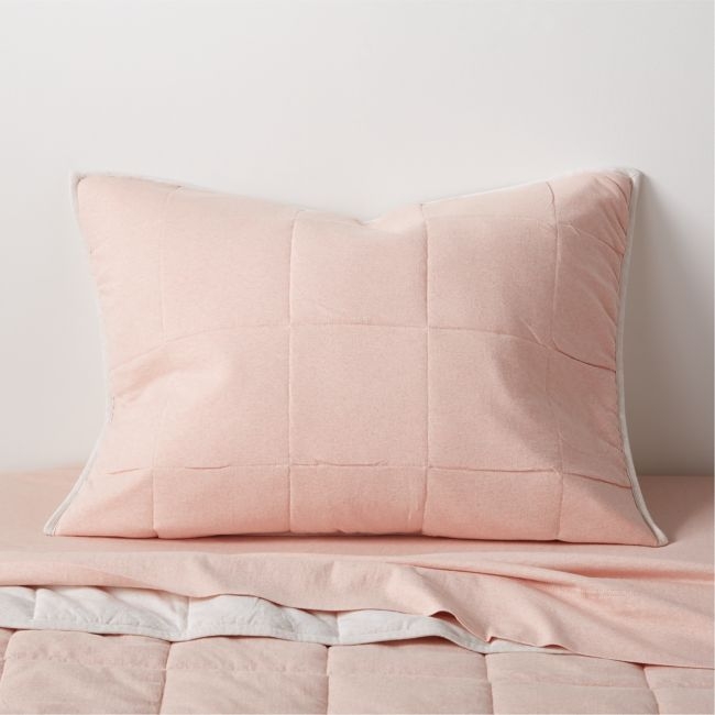 Comfy Tee Pink Reversible Cotton Jersey Kids Pillow Sham - Image 0