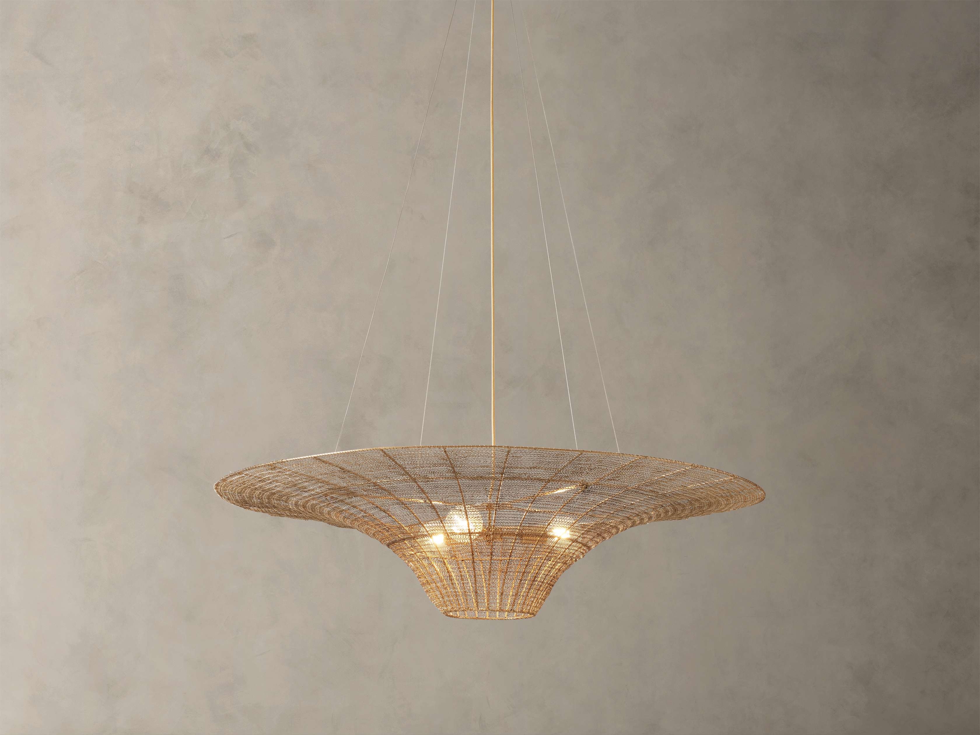 Mirza Caping Chandelier in Metal 48" Brass - Image 0