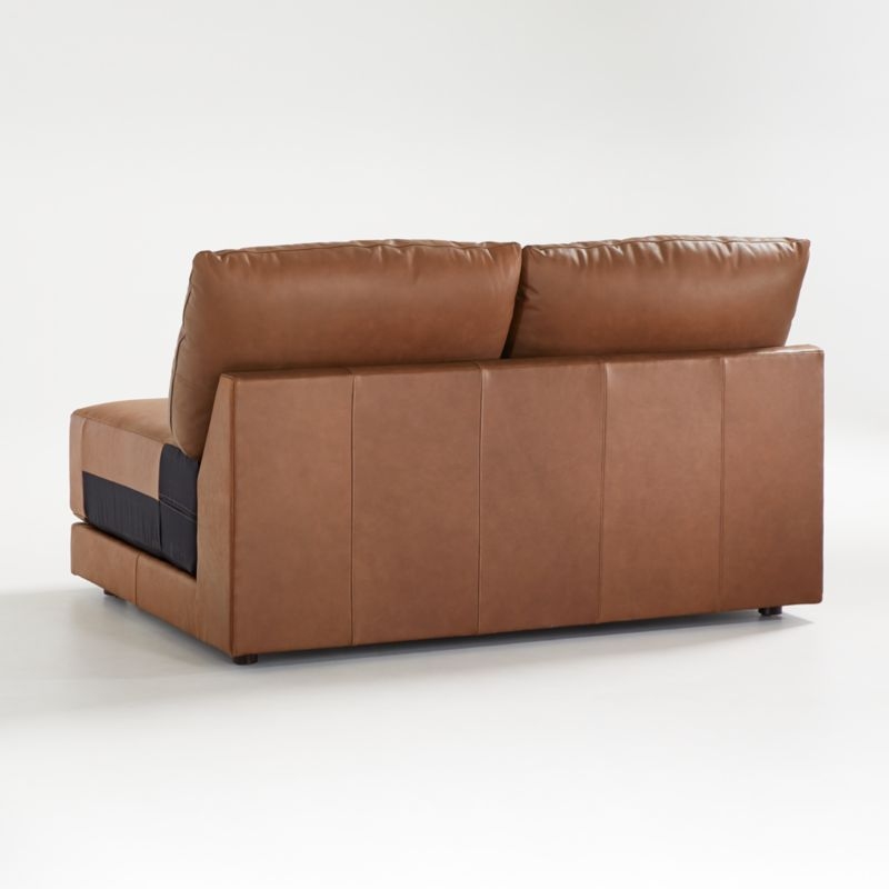 Gather Leather Armless Loveseat Sectional Piece - Image 3