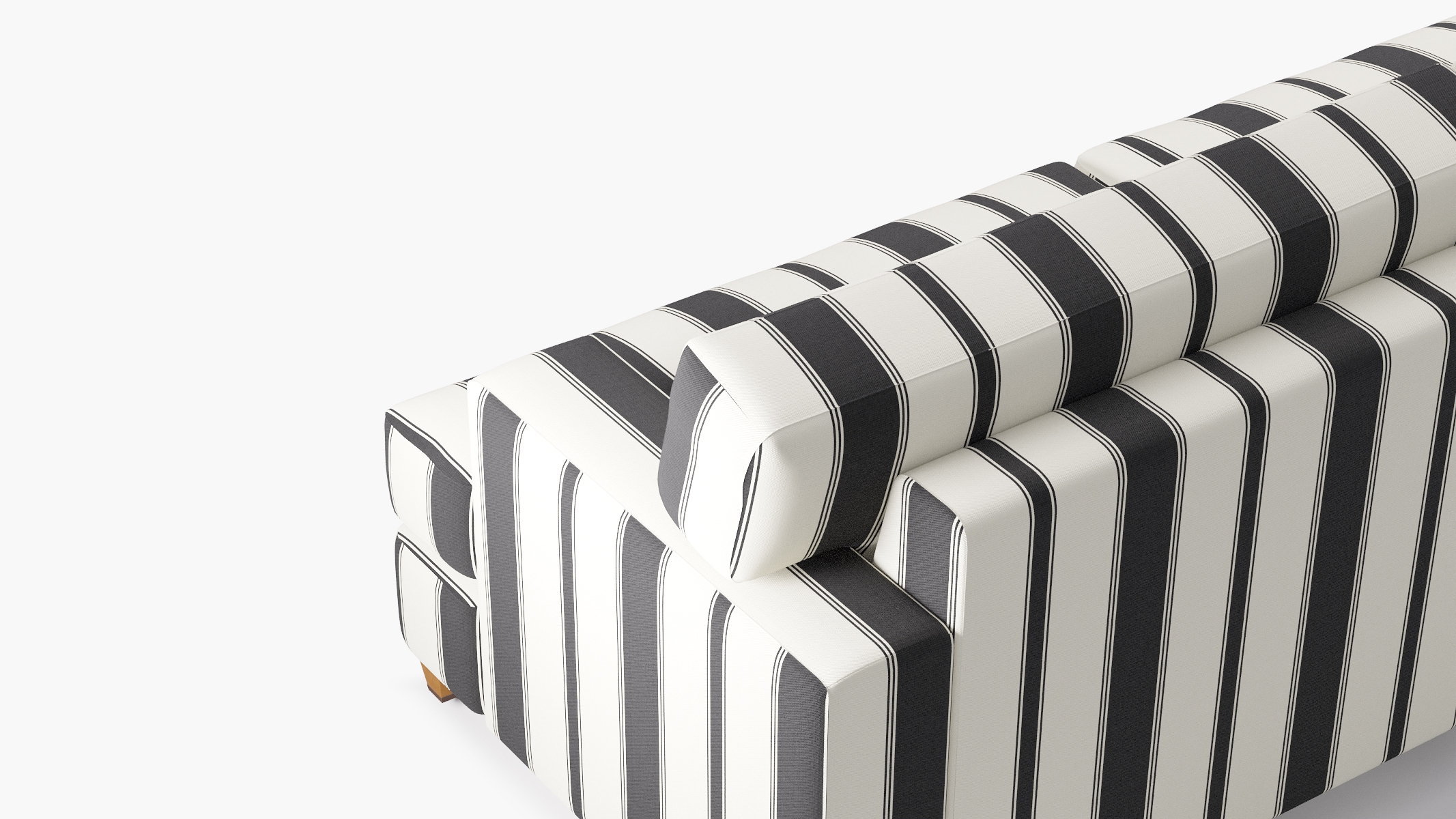 Classic Sofa, Ink Clarence Stripe, Natural with Antique Brass Caster - Image 4