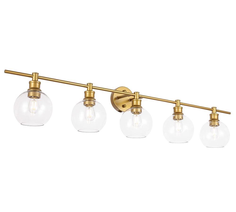 Collem Quintuple Sconce, 47", Brass and Clear Glass - Image 0
