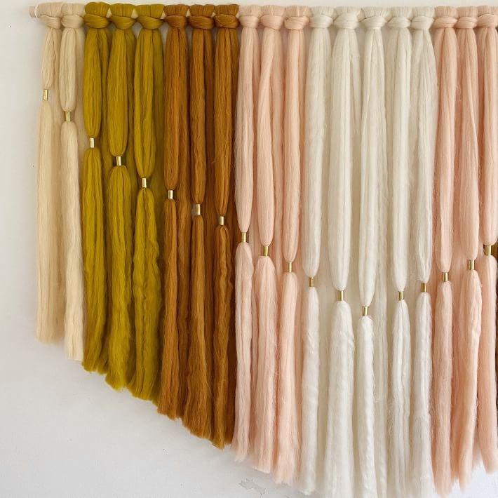 Sunwoven Roving Wall Hanging Wool Blush Woven, Large - Image 1