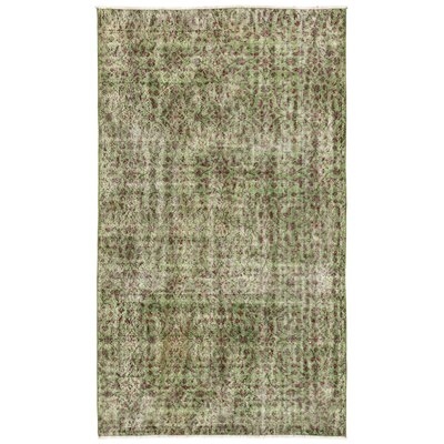 One-of-a-Kind Hand-Knotted 1960s Green 3'11" x 6'6" Area Rug - Image 0