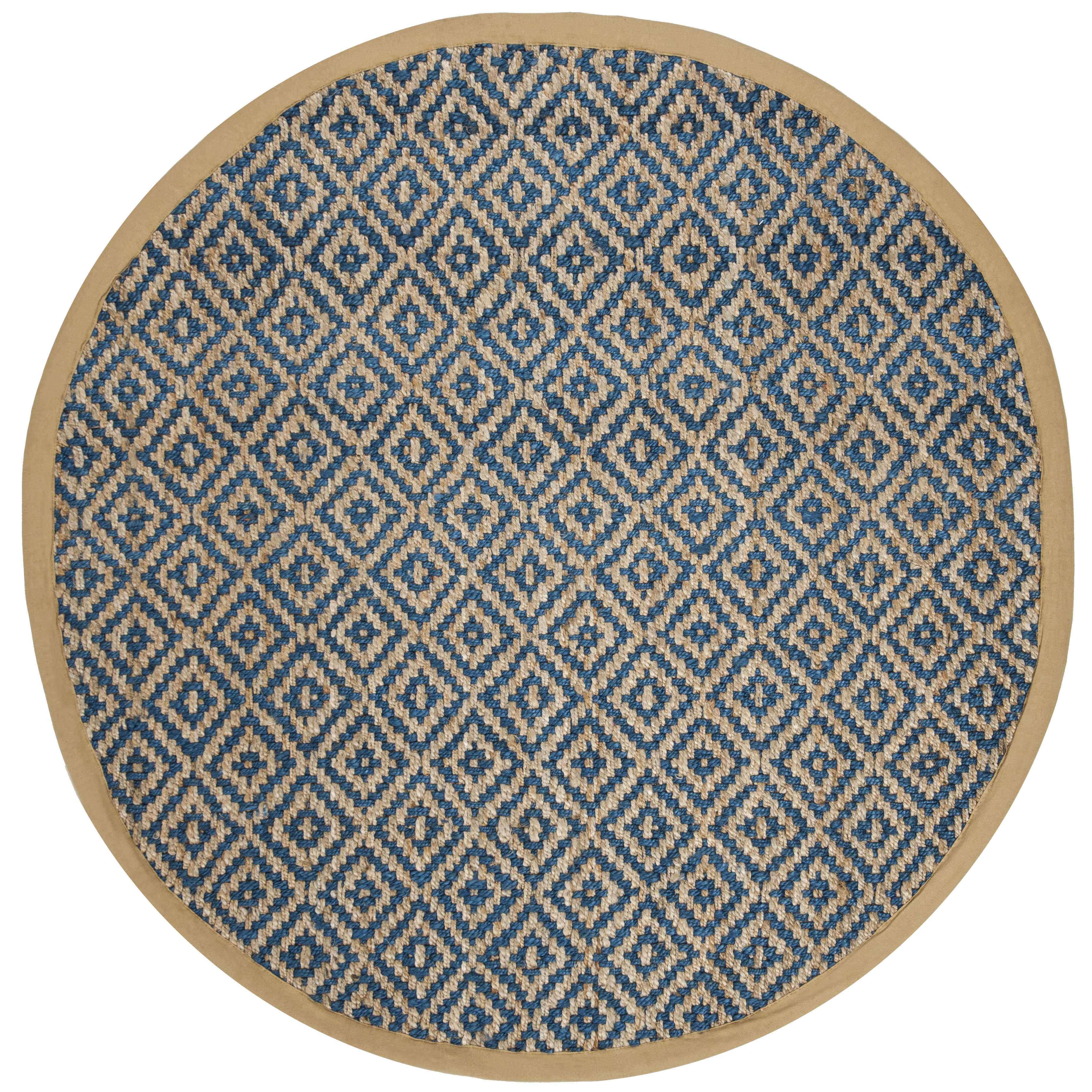 Arlo Home Hand Woven Area Rug, NF266D, Tropical Blue/Natural,  6' X 6' Round - Image 0