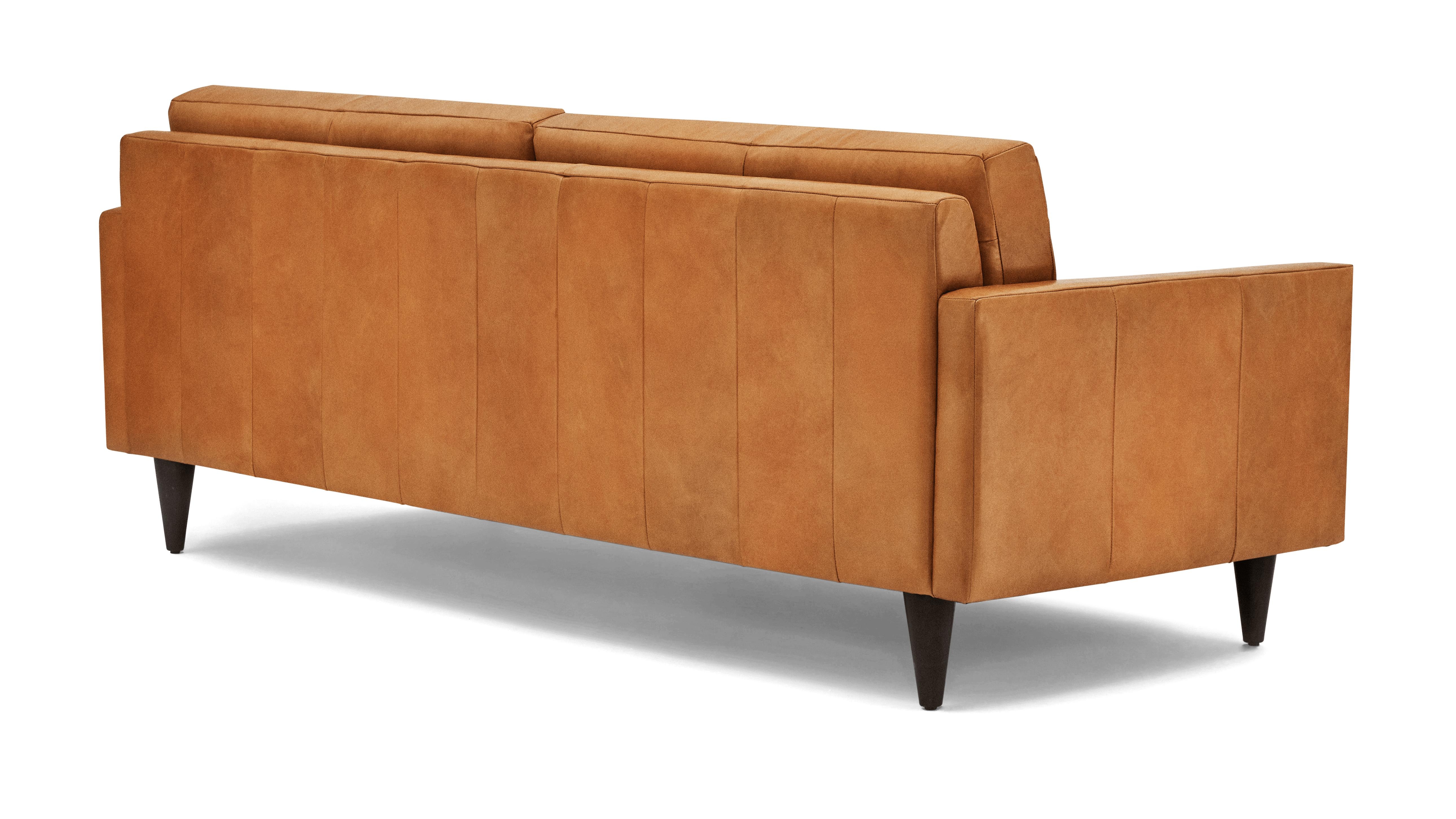 Brown Eliot Mid Century Modern Leather Sofa - Santiago Camel - Mocha - Image 3