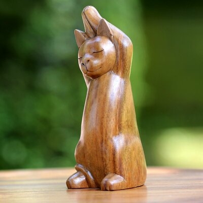 Eunola Handcrafted Wood Cat Figurine - Image 0